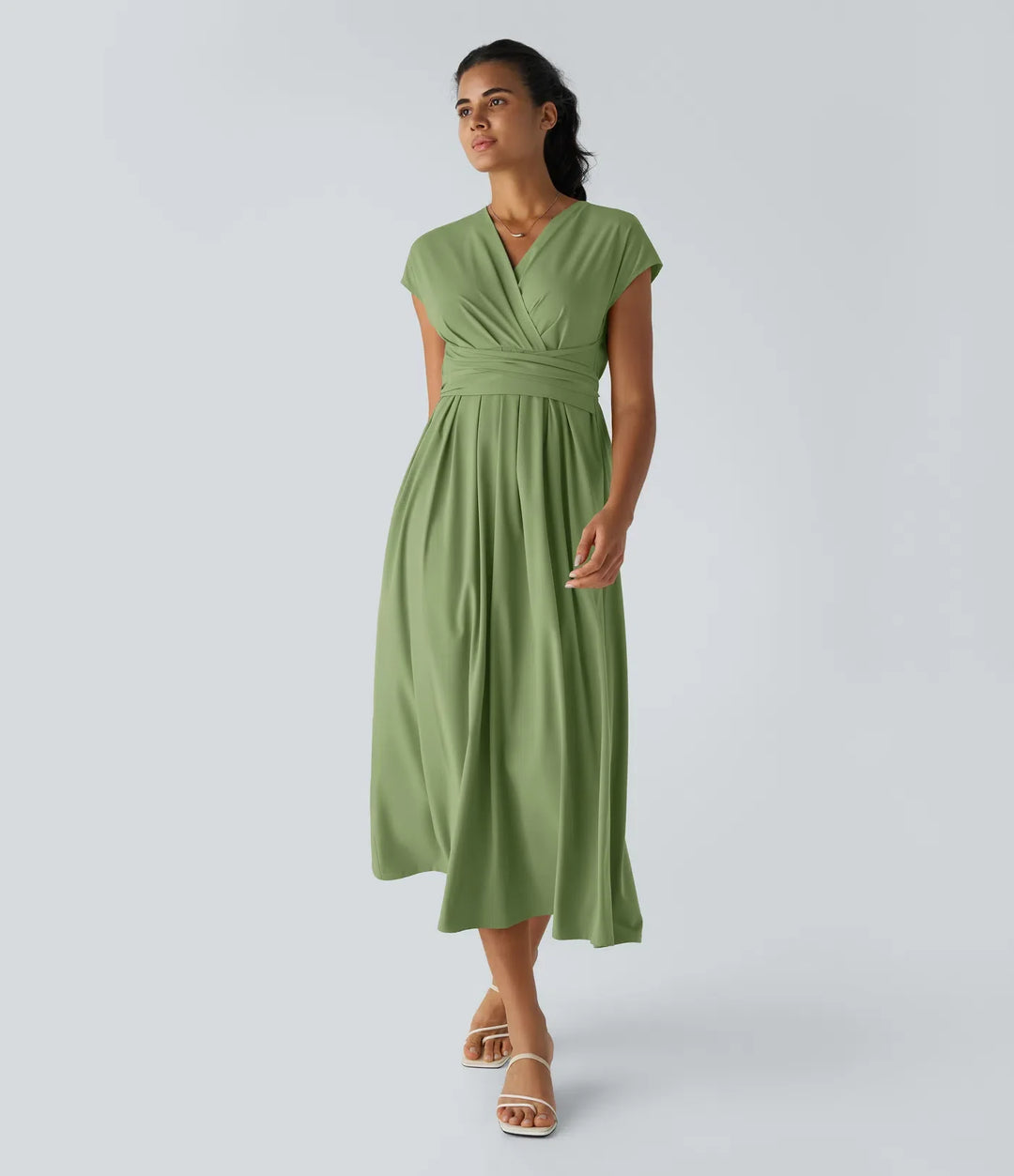 Aylen | Elegante Wikkeljurk met Hoge Taille en Vrouwelijke Uitstraling