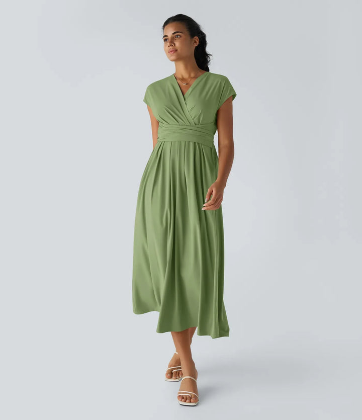 Aylen | Elegante Wikkeljurk met Hoge Taille en Vrouwelijke Uitstraling