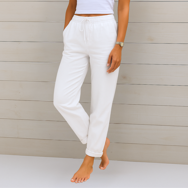 Leona | Luxe Linnen Stretchbroek met Ademend Comfort