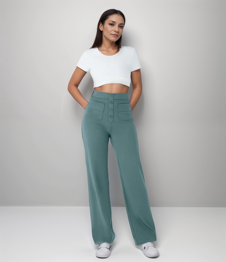 Liva – De ultieme high-waist stretchbroek voor elke dag. Stijlvol, comfortabel én 1+1 GRATIS!