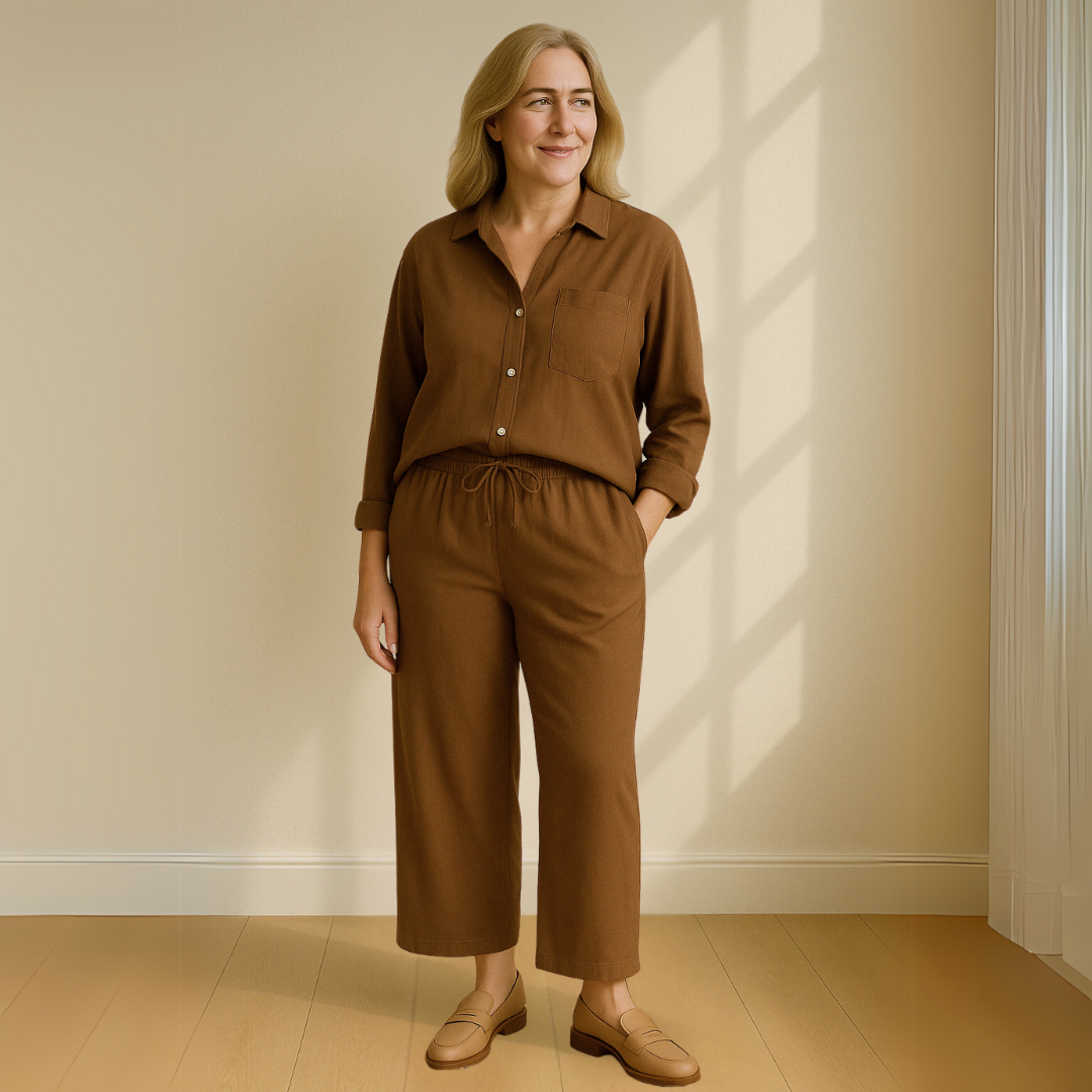 Maren™ | 2-delige set – Blouse & wijde broek