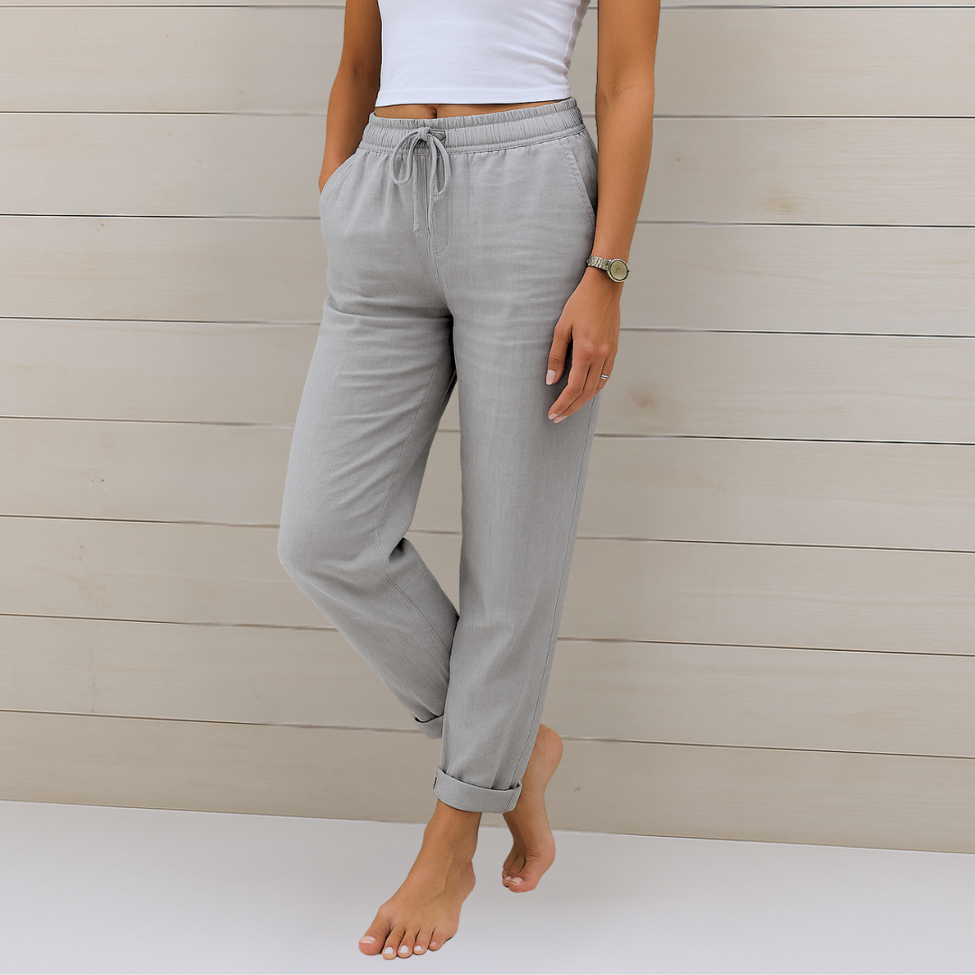 Leona | Luxe Linnen Stretchbroek met Ademend Comfort