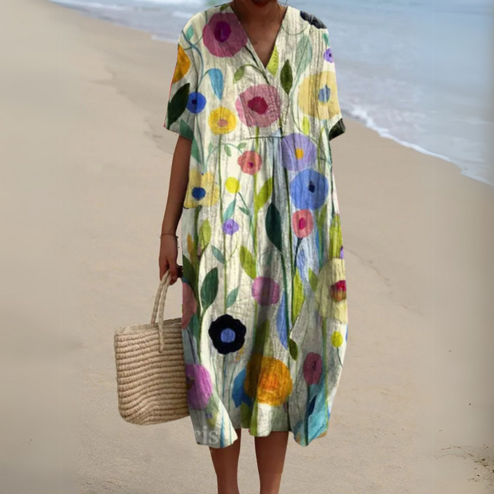 Florine | Romantische Maxi Jurk met Bloemenprint
