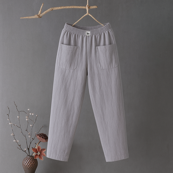 Tara™ | Casual Katoen-Linnen Broek met Elastische Tailleband
