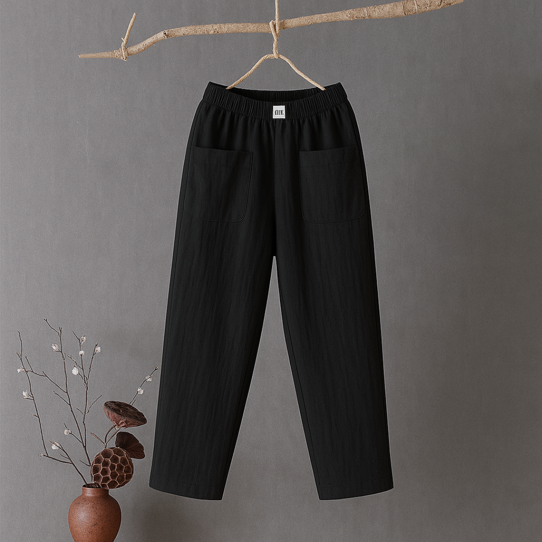Tara™ | Casual Katoen-Linnen Broek met Elastische Tailleband