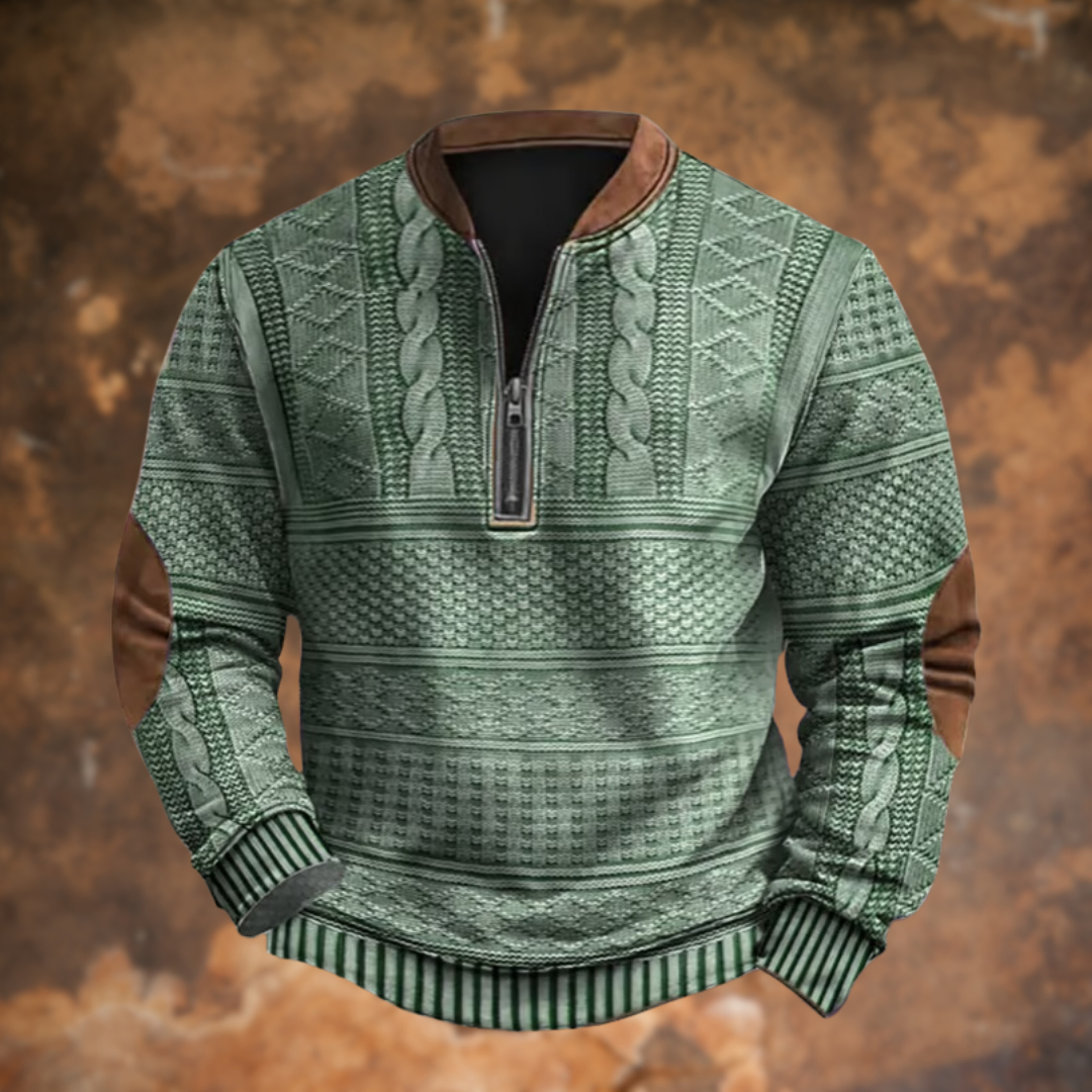 Marek™ | Sweatshirt met Halve Ritssluiting