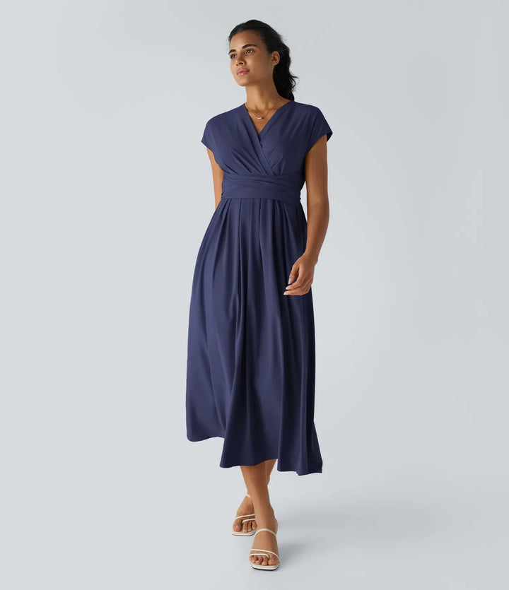 Aylen | Elegante Wikkeljurk met Hoge Taille en Vrouwelijke Uitstraling