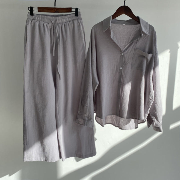 Maren™ | 2-delige set – Blouse & wijde broek