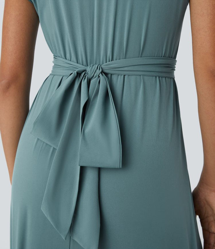 Aylen | Elegante Wikkeljurk met Hoge Taille en Vrouwelijke Uitstraling