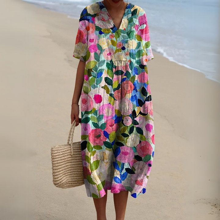 Florine | Romantische Maxi Jurk met Bloemenprint
