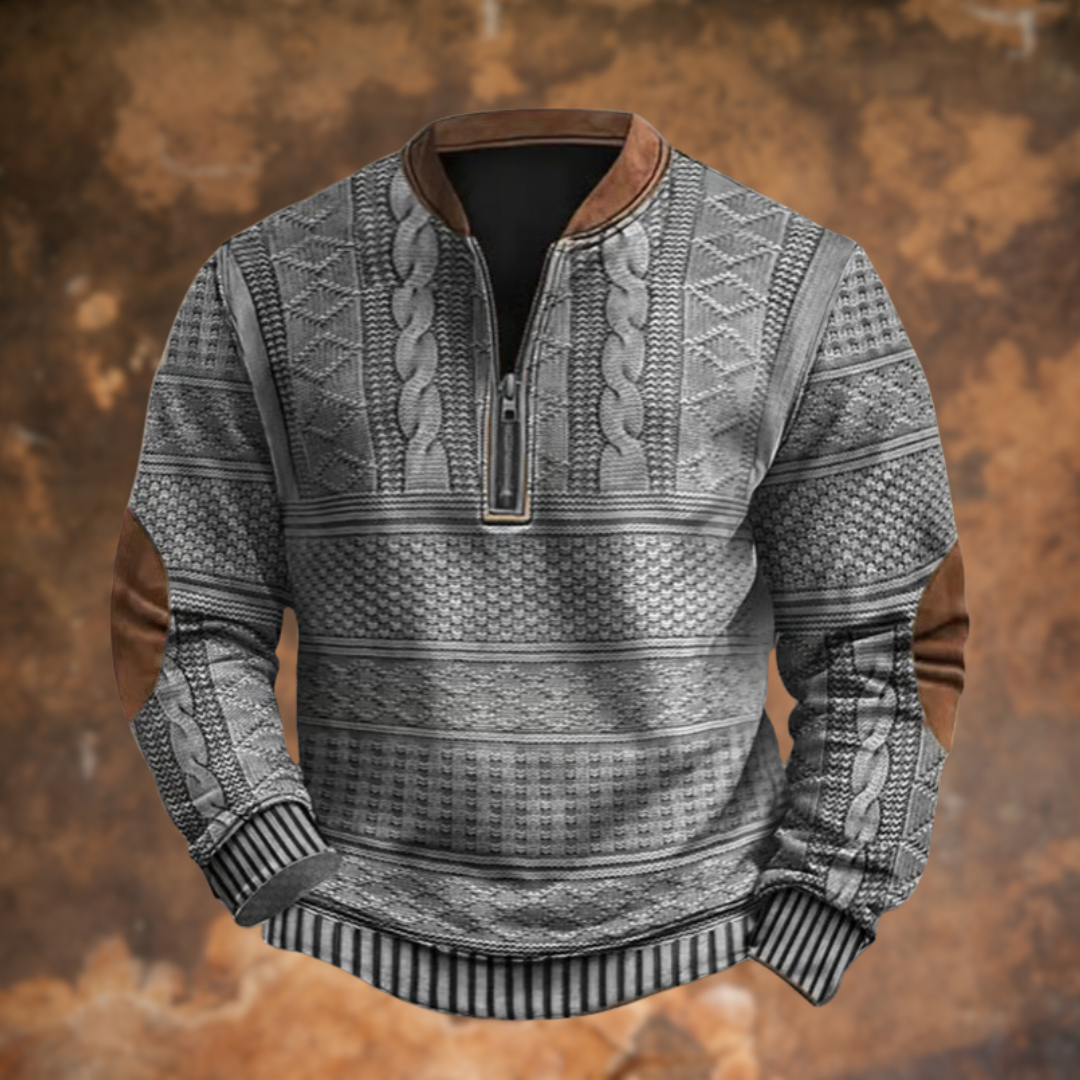 Marek™ | Sweatshirt met Halve Ritssluiting