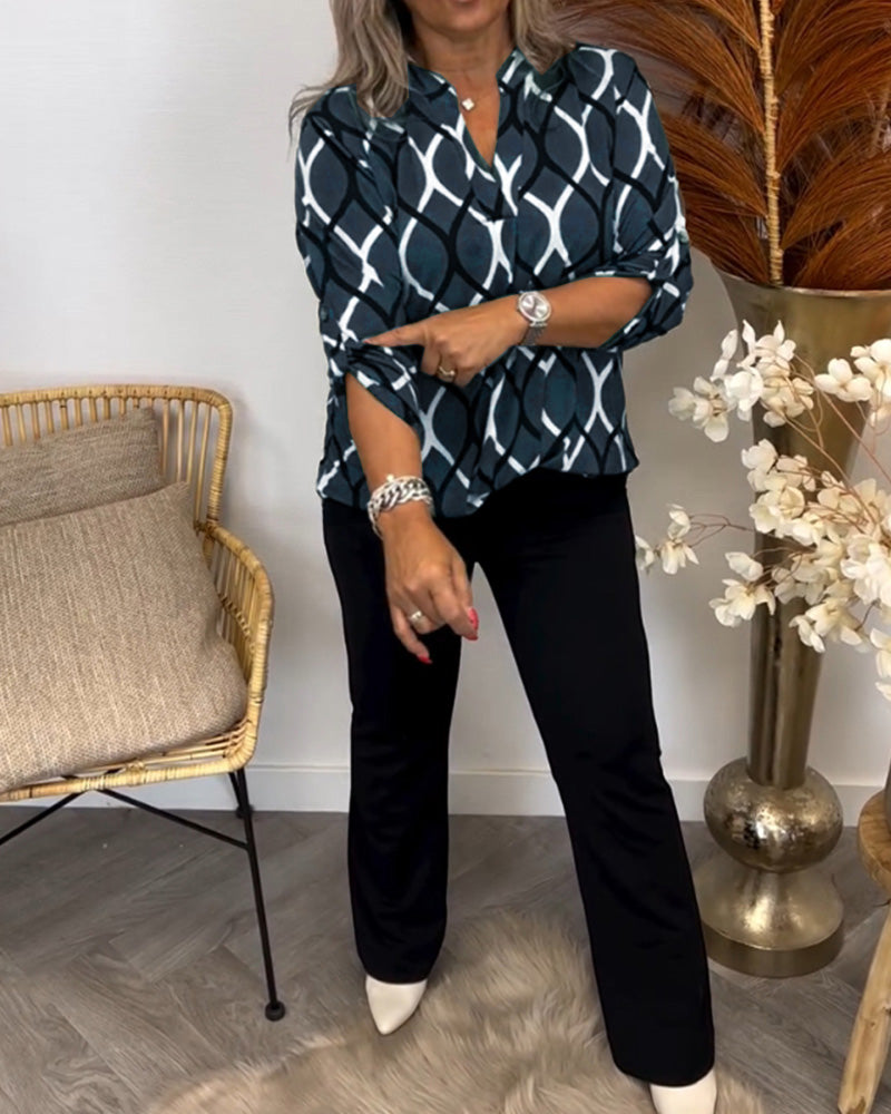 Anouk™ | Casual Blouse met Subtiel Elegant Patroon
