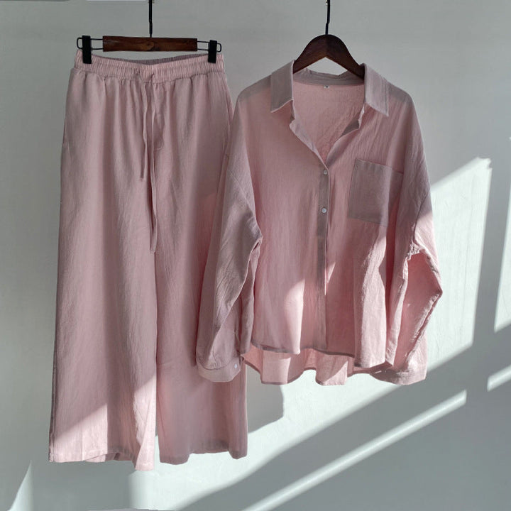 Maren™ | 2-delige set – Blouse & wijde broek