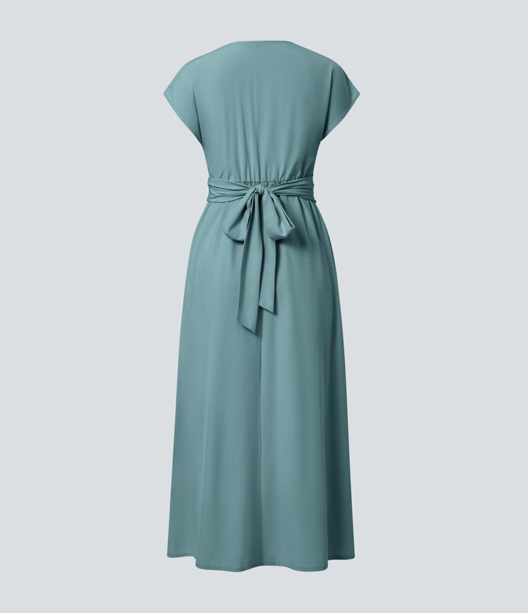 Aylen | Elegante Wikkeljurk met Hoge Taille en Vrouwelijke Uitstraling