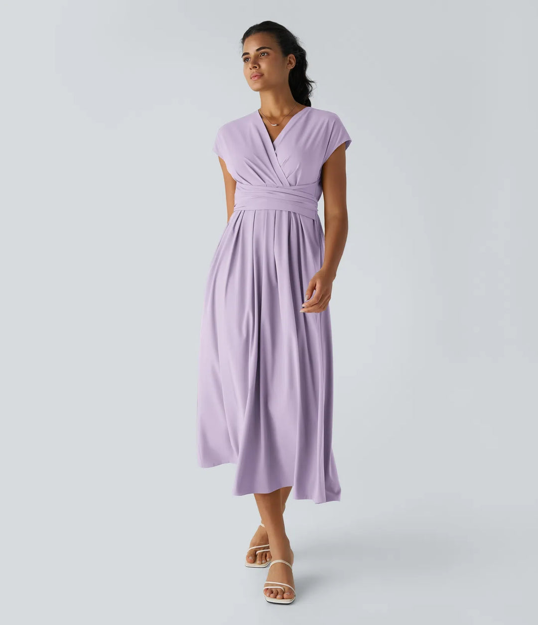 Aylen | Elegante Wikkeljurk met Hoge Taille en Vrouwelijke Uitstraling