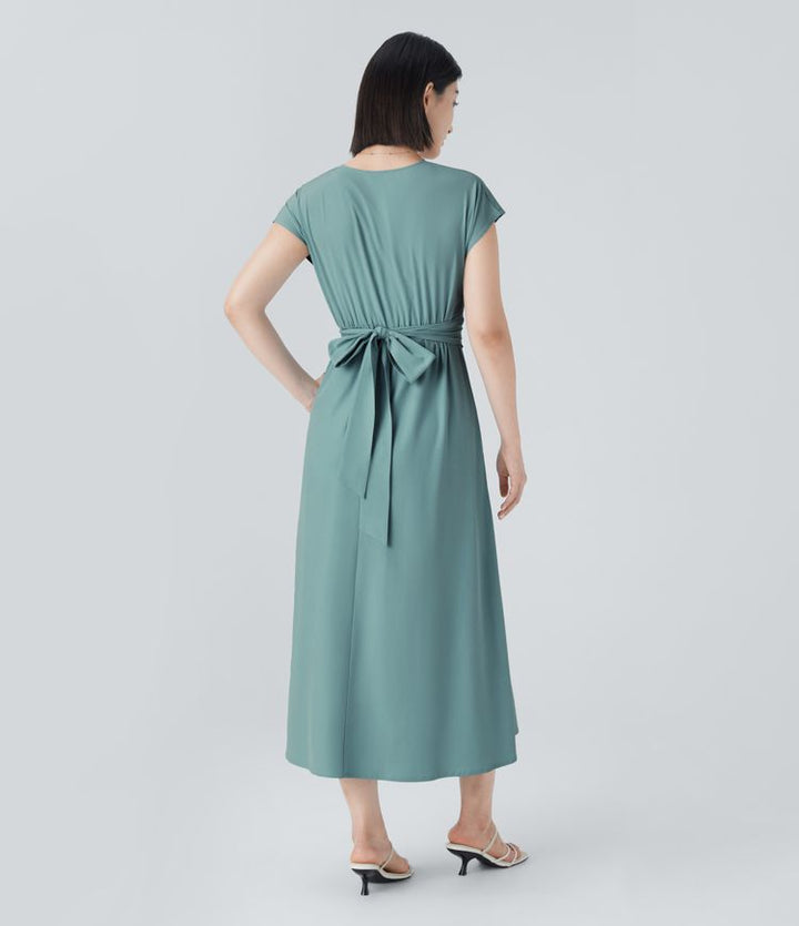 Aylen | Elegante Wikkeljurk met Hoge Taille en Vrouwelijke Uitstraling