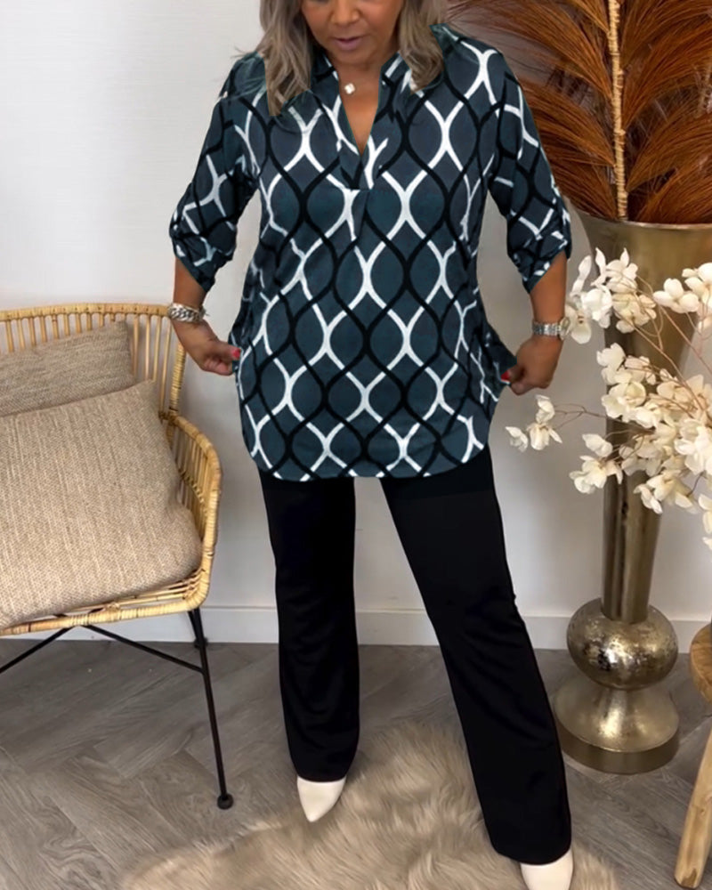 Anouk™ | Casual Blouse met Subtiel Elegant Patroon