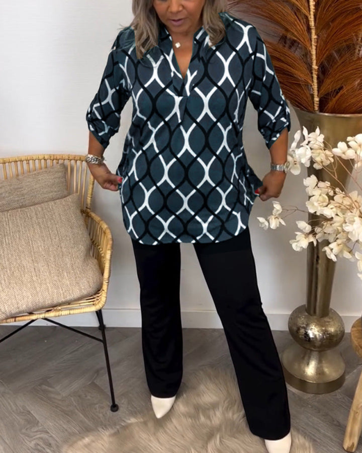 Anouk™ | Casual Blouse met Subtiel Elegant Patroon