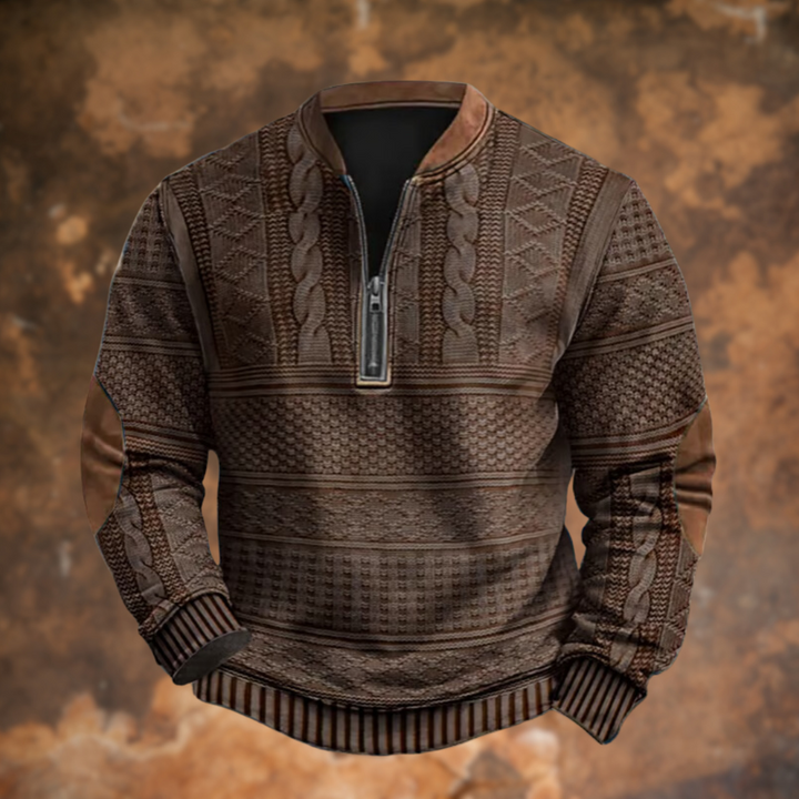 Marek™ | Sweatshirt met Halve Ritssluiting