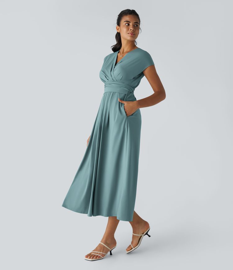 Aylen | Elegante Wikkeljurk met Hoge Taille en Vrouwelijke Uitstraling