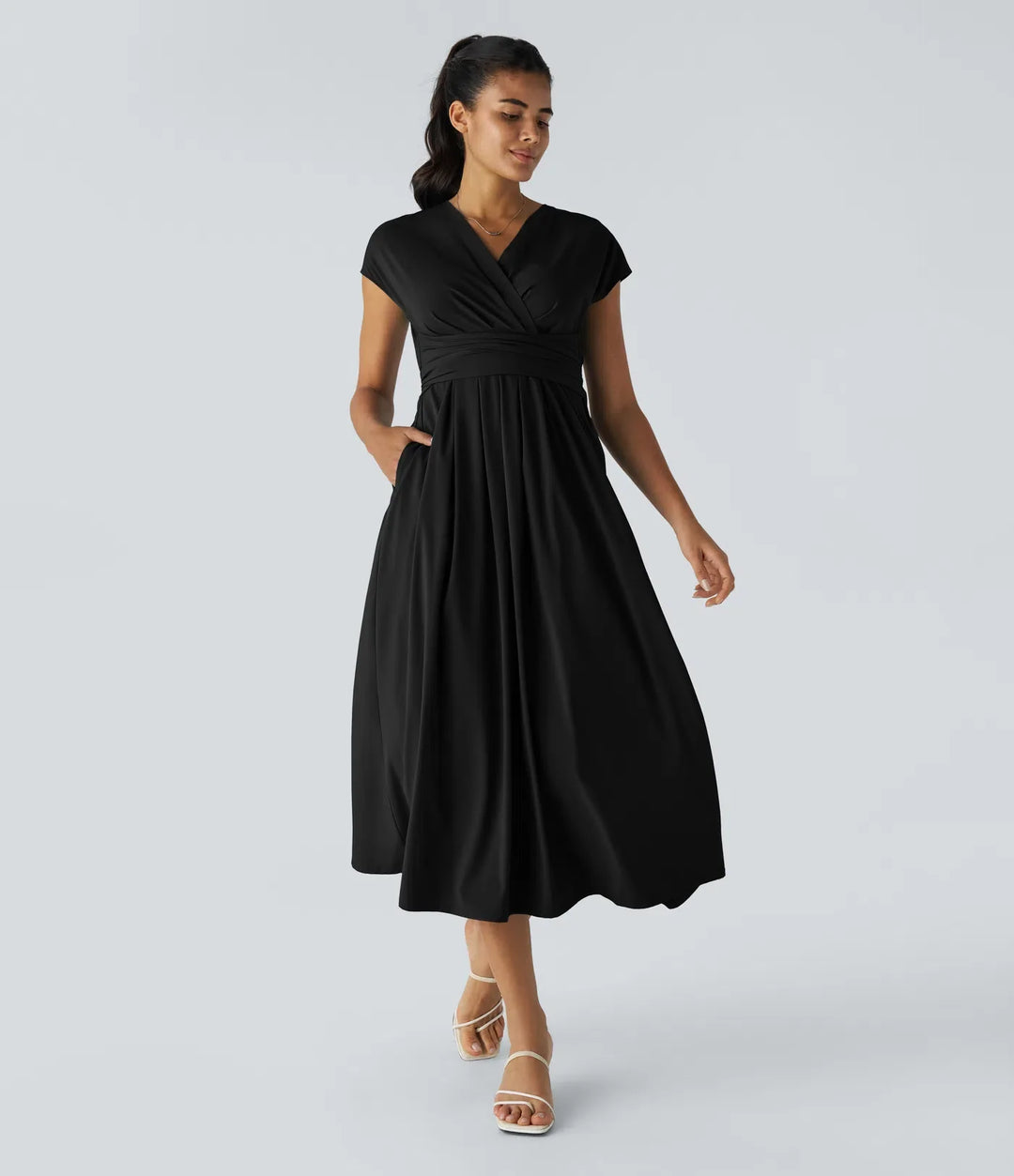 Aylen | Elegante Wikkeljurk met Hoge Taille en Vrouwelijke Uitstraling