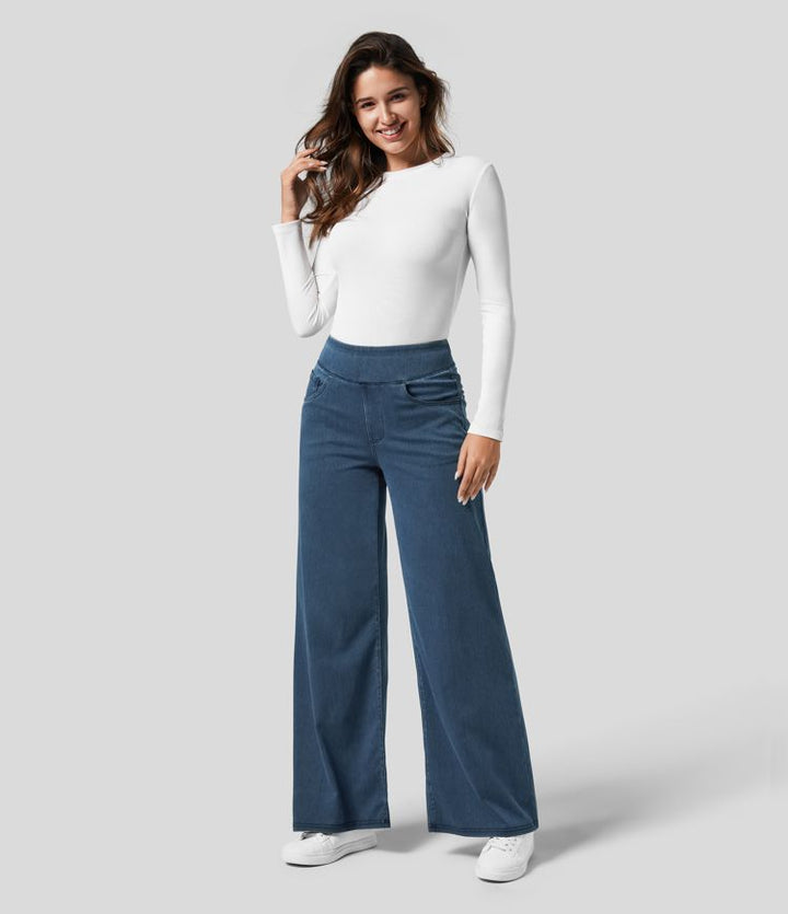 Flair | Casual Comfortbroek met Hoge Taille