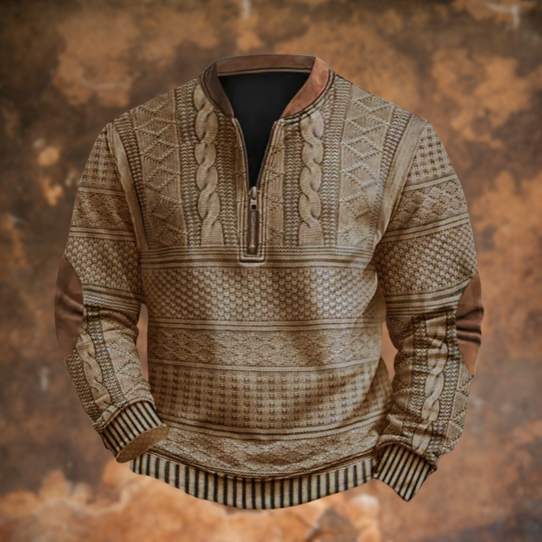 Marek™ | Sweatshirt met Halve Ritssluiting