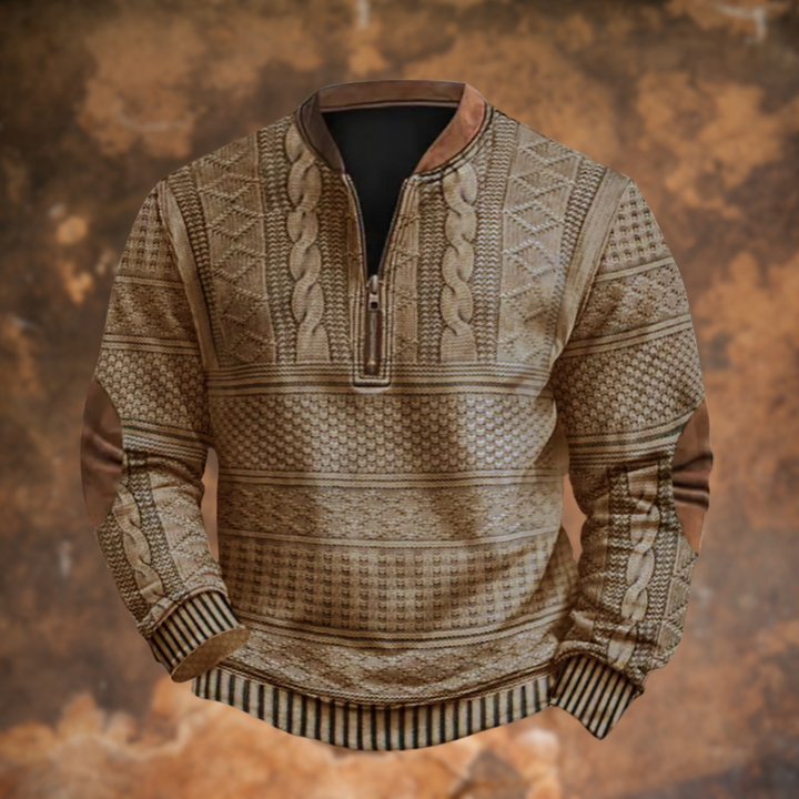 Marek™ | Sweatshirt met Halve Ritssluiting