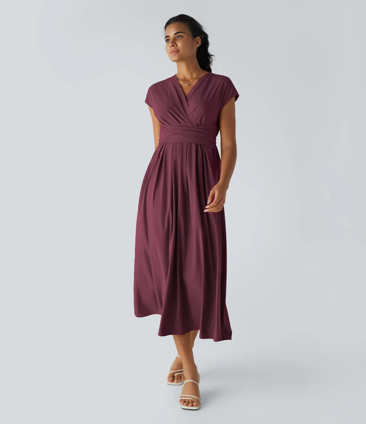 Aylen | Elegante Wikkeljurk met Hoge Taille en Vrouwelijke Uitstraling