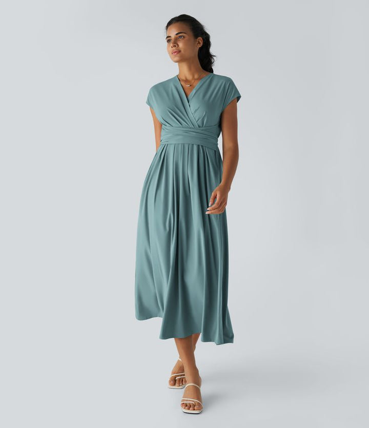 Aylen | Elegante Wikkeljurk met Hoge Taille en Vrouwelijke Uitstraling
