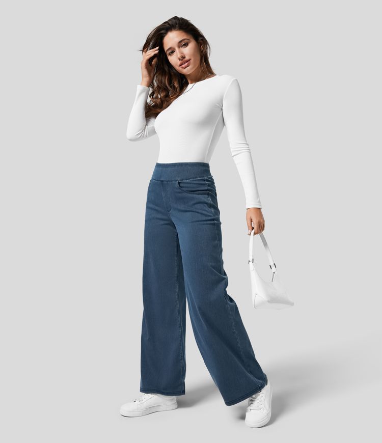 Flair | Casual Comfortbroek met Hoge Taille