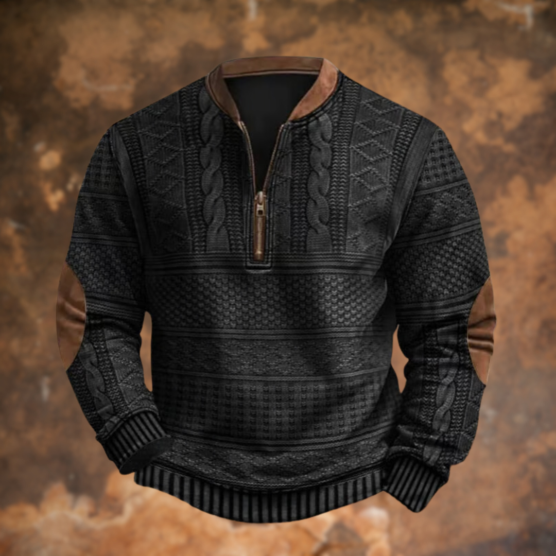 Marek™ | Sweatshirt met Halve Ritssluiting