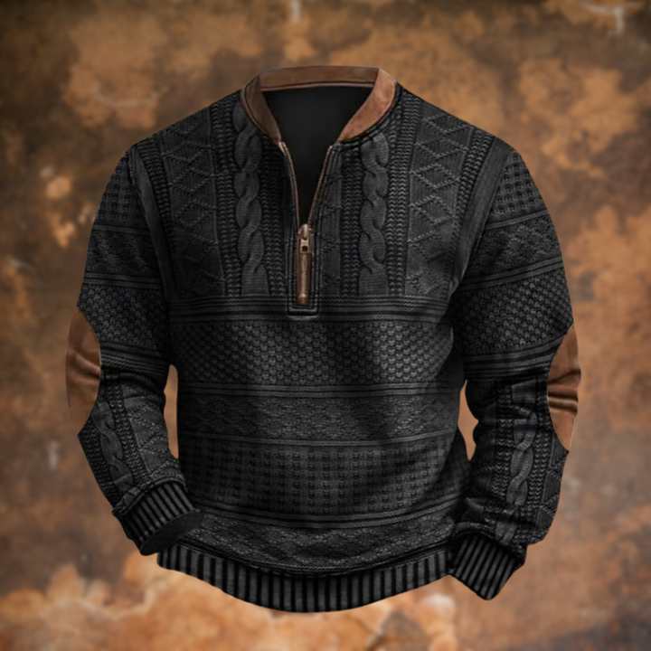 Marek™ | Sweatshirt met Halve Ritssluiting