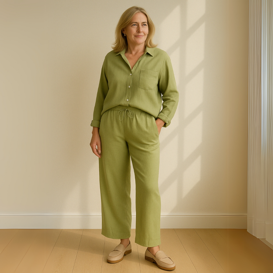 Maren™ | 2-delige set – Blouse & wijde broek