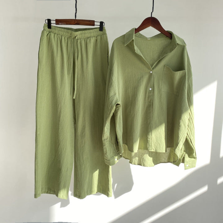 Maren™ | 2-delige set – Blouse & wijde broek