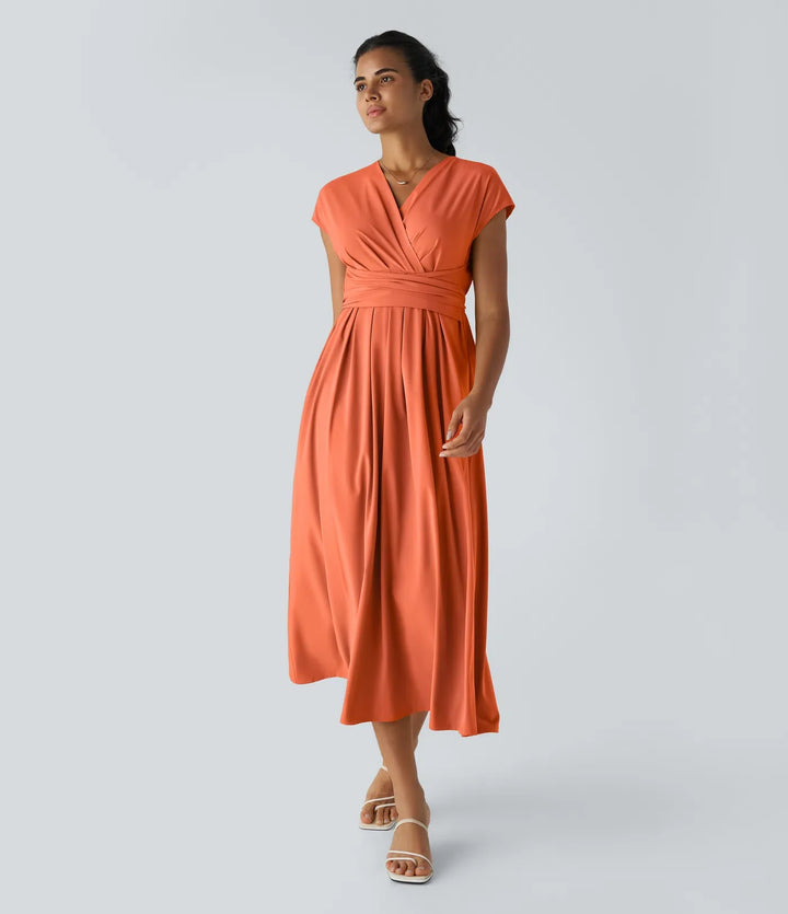 Aylen | Elegante Wikkeljurk met Hoge Taille en Vrouwelijke Uitstraling