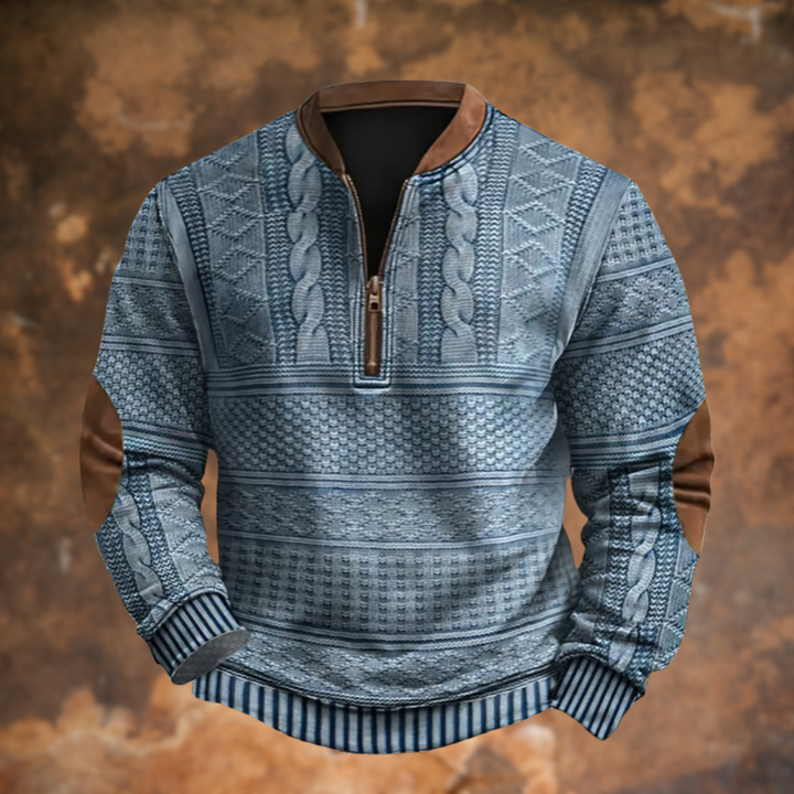 Marek™ | Sweatshirt met Halve Ritssluiting
