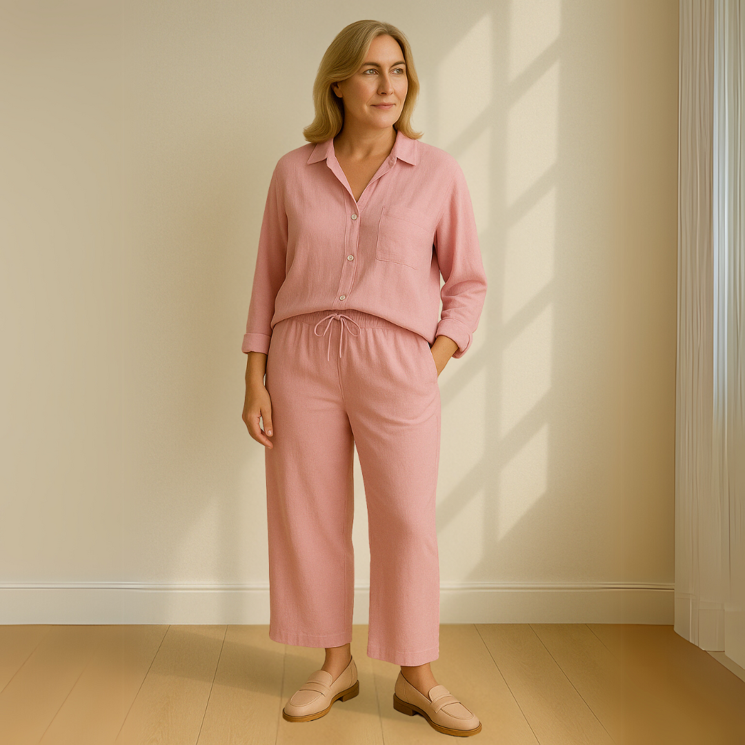 Maren™ | 2-delige set – Blouse & wijde broek