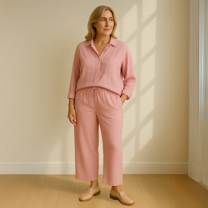 Maren™ | 2-delige set – Blouse & wijde broek