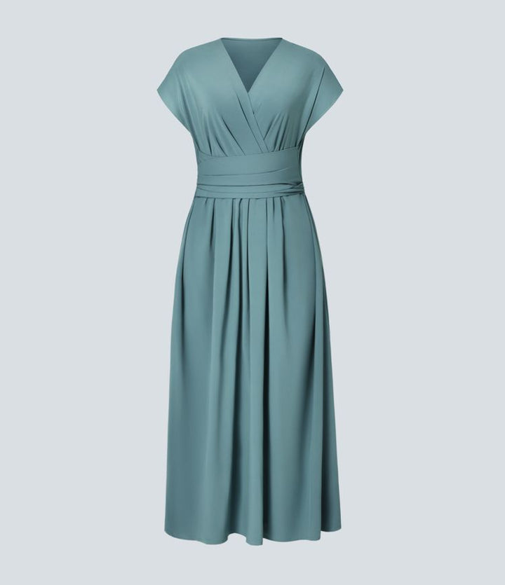 Aylen | Elegante Wikkeljurk met Hoge Taille en Vrouwelijke Uitstraling