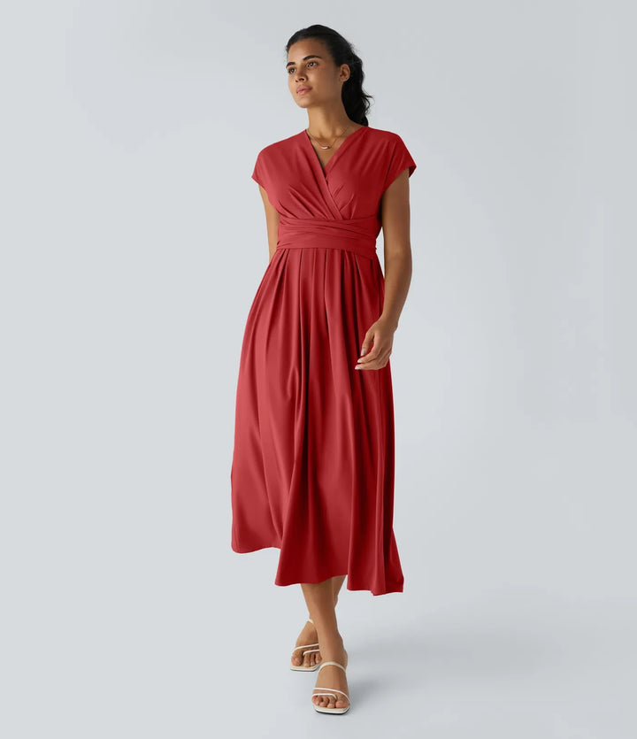 Aylen | Elegante Wikkeljurk met Hoge Taille en Vrouwelijke Uitstraling