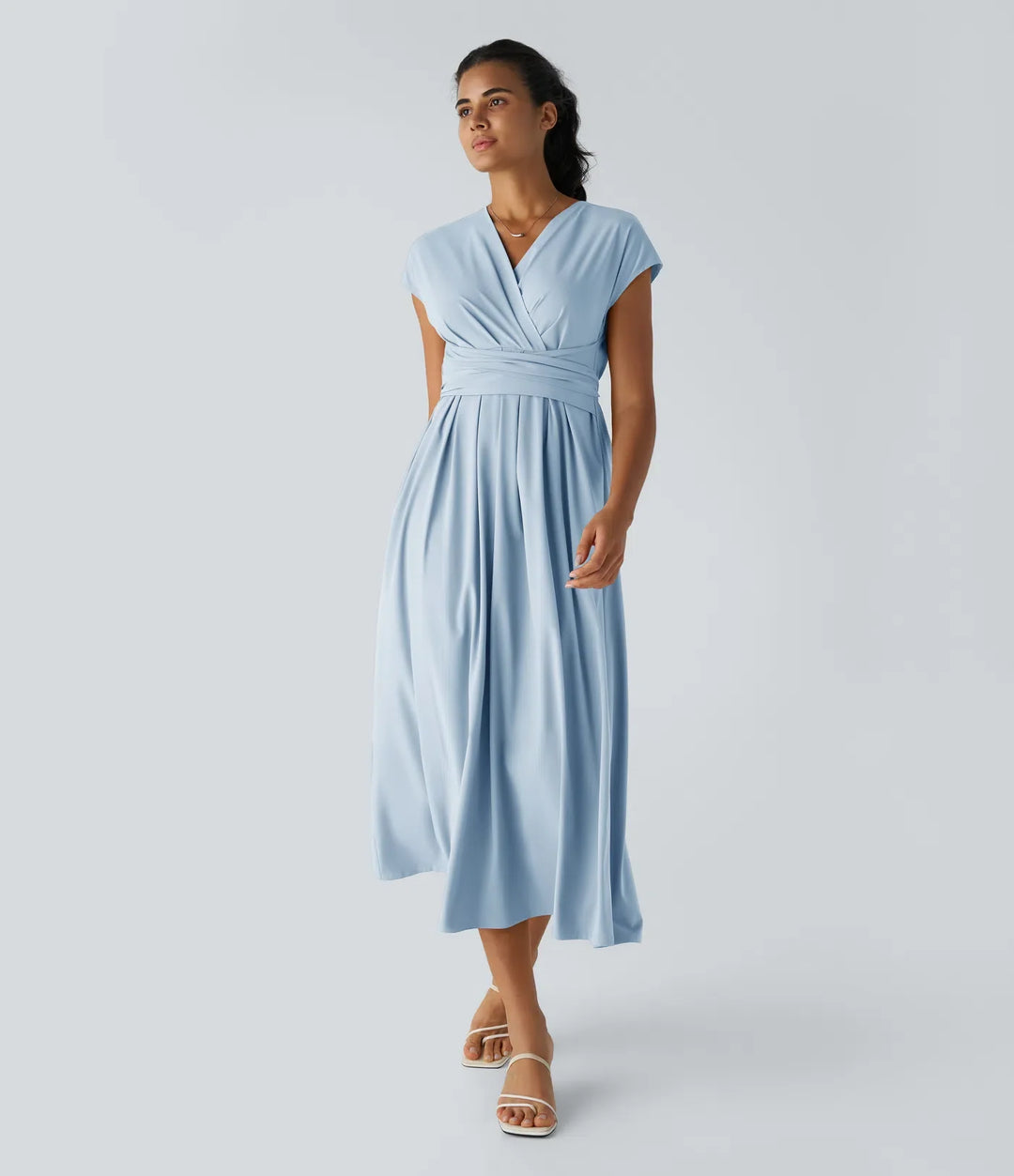Aylen | Elegante Wikkeljurk met Hoge Taille en Vrouwelijke Uitstraling