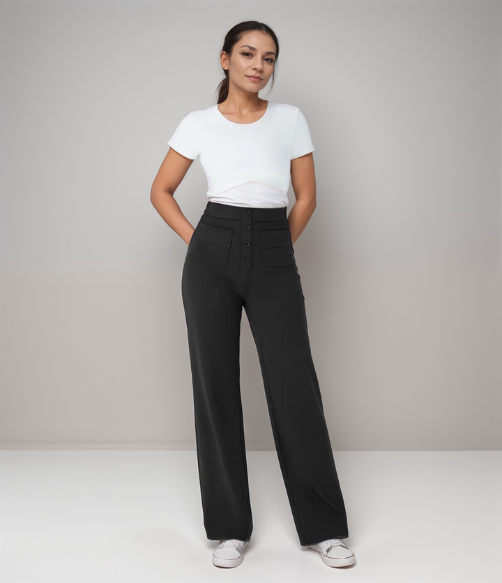 Liva – De ultieme high-waist stretchbroek voor elke dag. Stijlvol, comfortabel én 1+1 GRATIS!