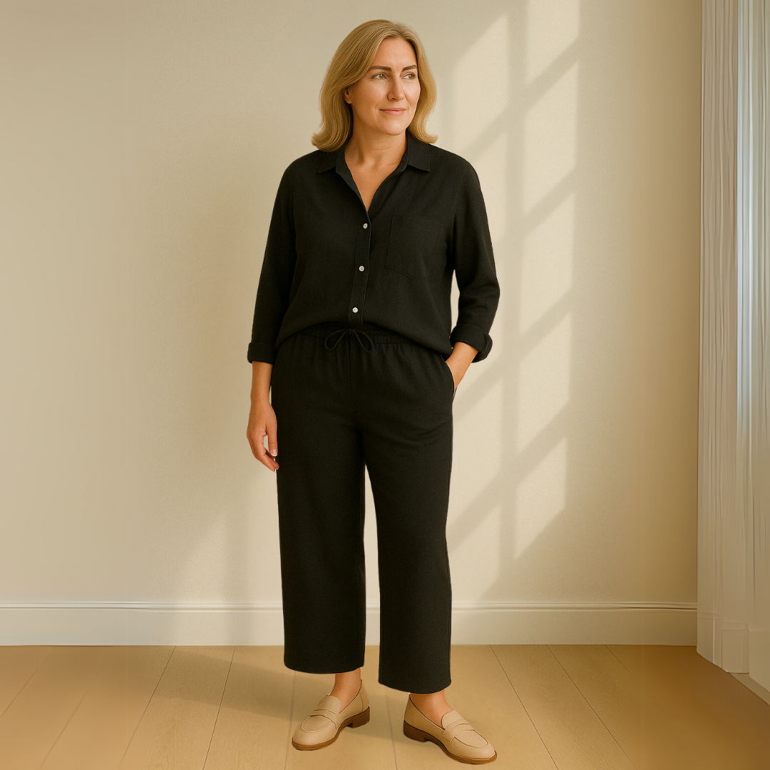 Maren™ | 2-delige set – Blouse & wijde broek