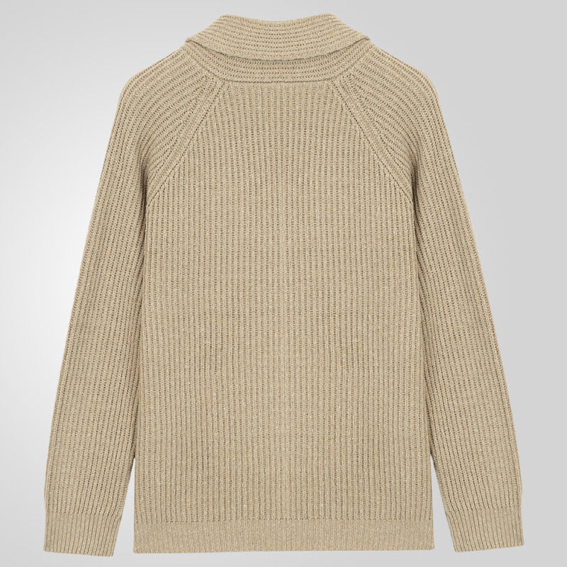 Mark™ | Gebreid Herencardigan met Kraag, Knopen en Zakken – Tijdloos en Comfortabel