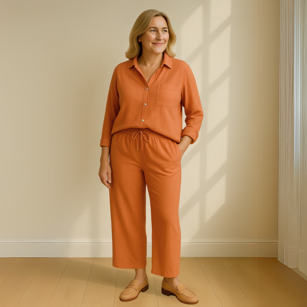 Maren™ | 2-delige set – Blouse & wijde broek