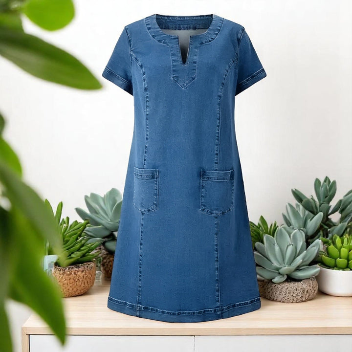 Léa | Zachte Denim Jurk met Casual Charme