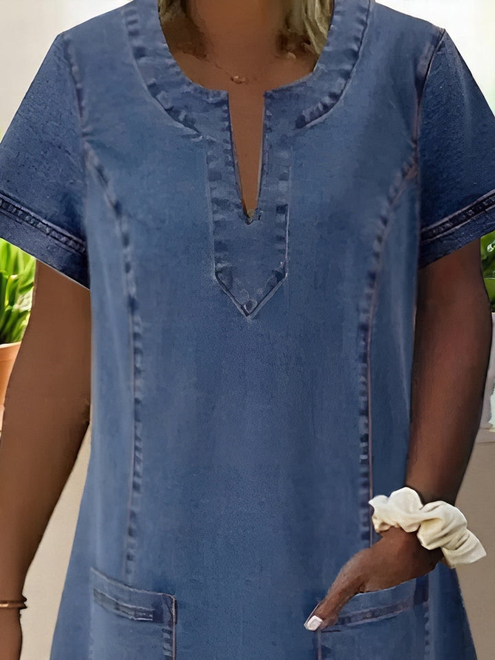 Léa | Zachte Denim Jurk met Casual Charme