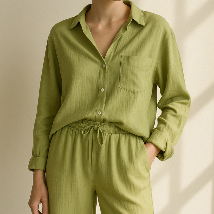 Maren™ | 2-delige set – Blouse & wijde broek