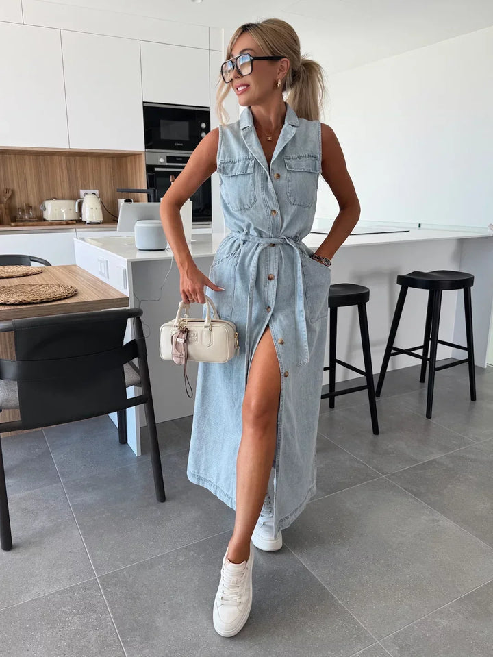 Romy™ | Denim Maxi Dress
